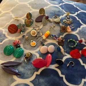 Large lot of assorted vintage earrings